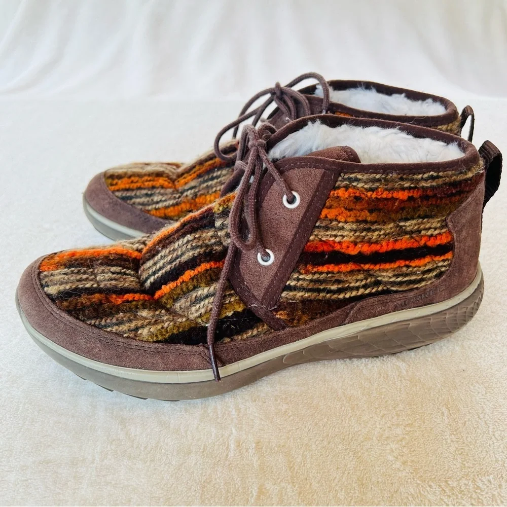 MERRELL PECHORA WESTERN WOOL CHUKKA BOOTS SHERPA ANKLE LACE UP SIZE 9